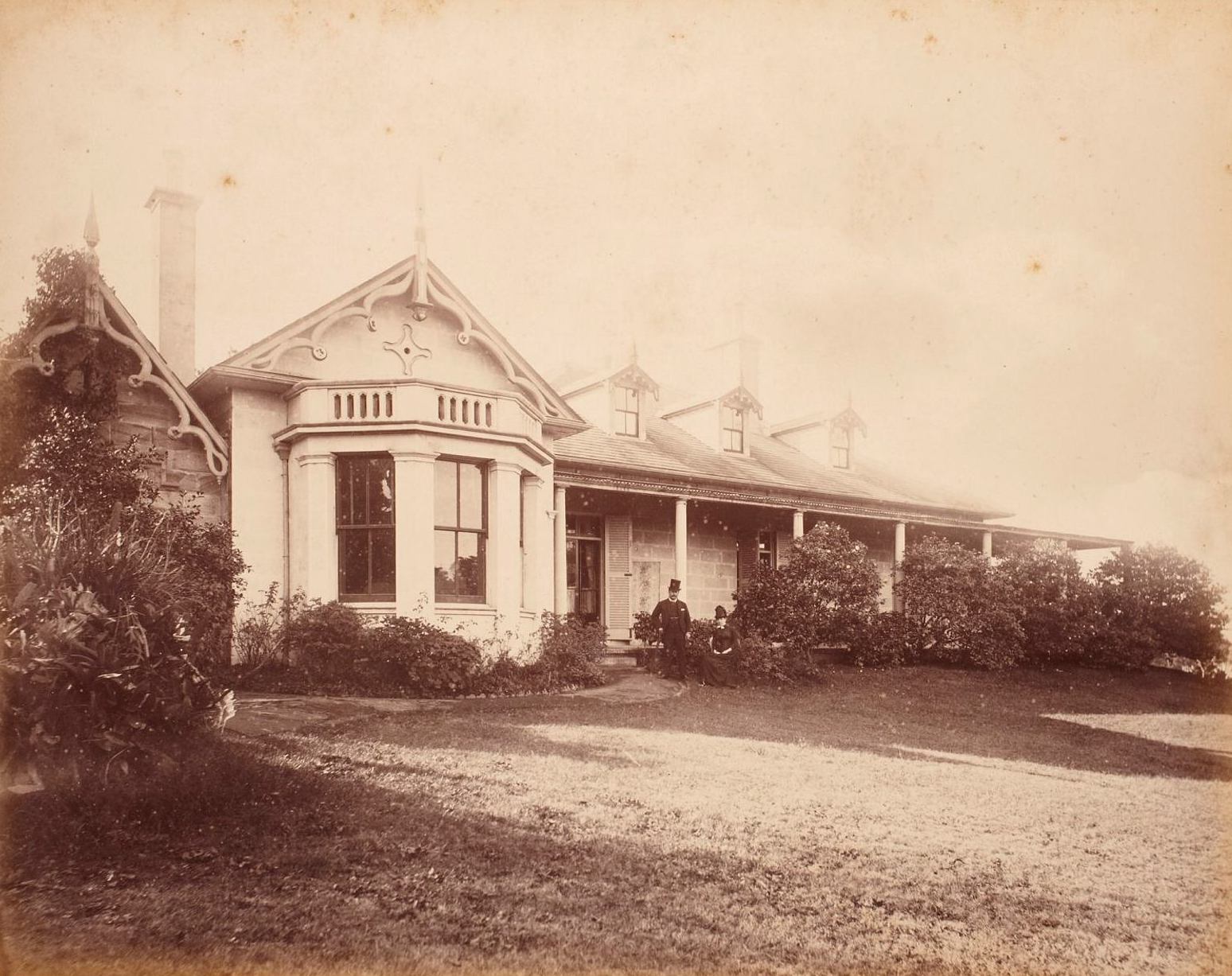 By dining room bay window Clifton, Kirribilli Point, around 1888 / photographer unknown
